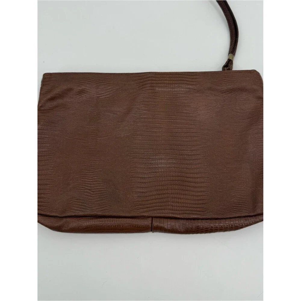 Unbranded Vintage Brown Faux Leather Clutch Bag Wristlet